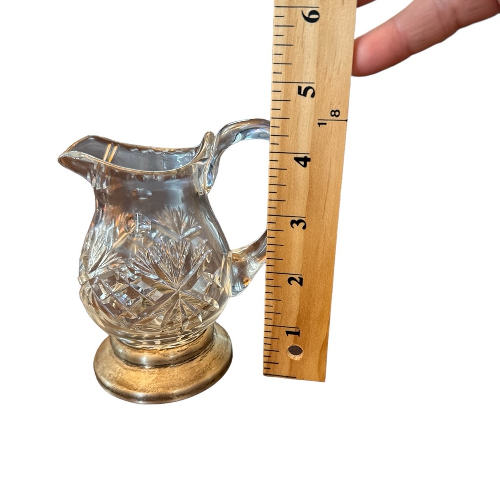 Crystal & Sterling Silver Small Jug Vintage - Picture 8 of 10